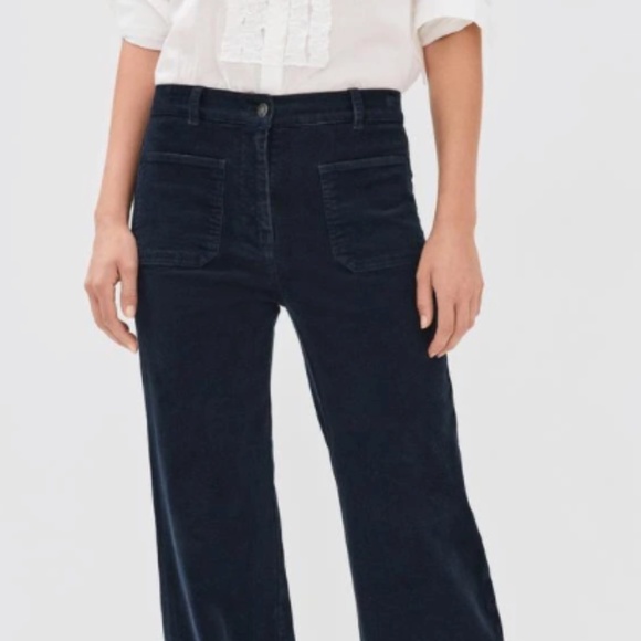 Nili Lotan Florence Pants Corduroy Navy, Size 0 - Picture 1 of 6